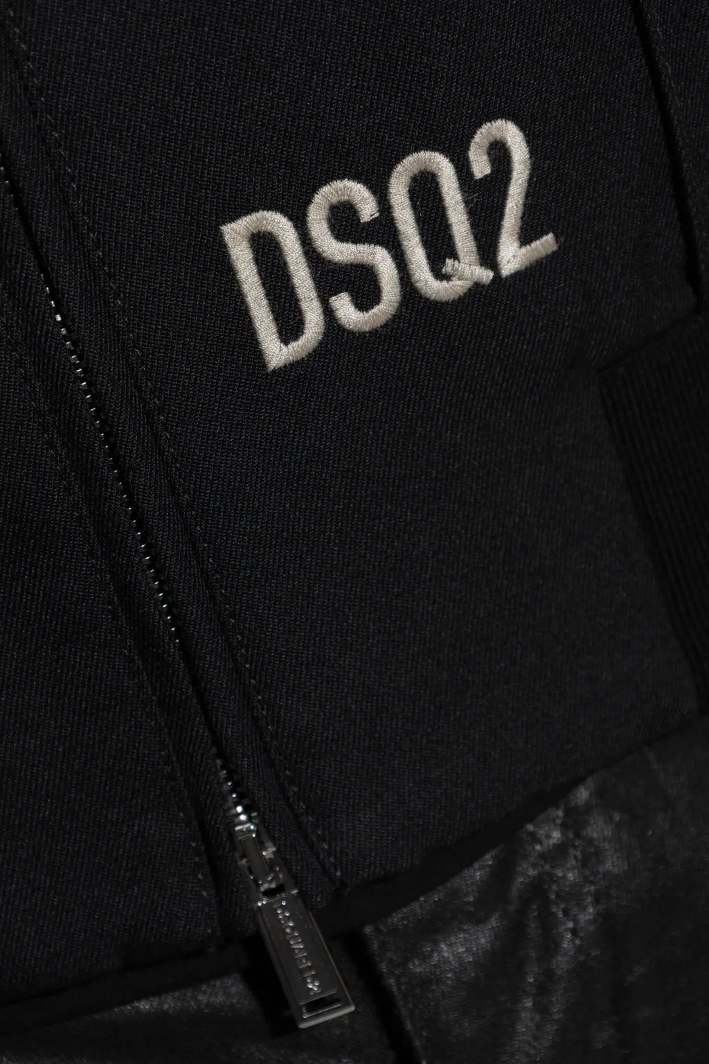 Logo Embroidered Zip-Up Bomber Jacket