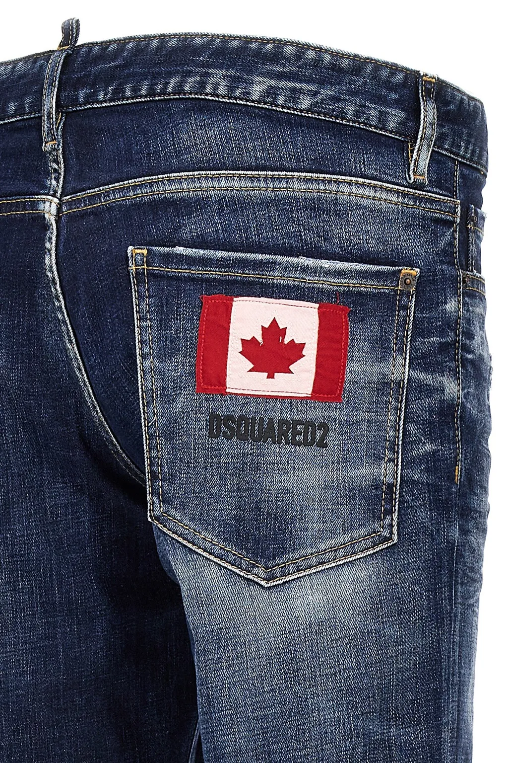 Flag Patch Slim-Cut Jeans