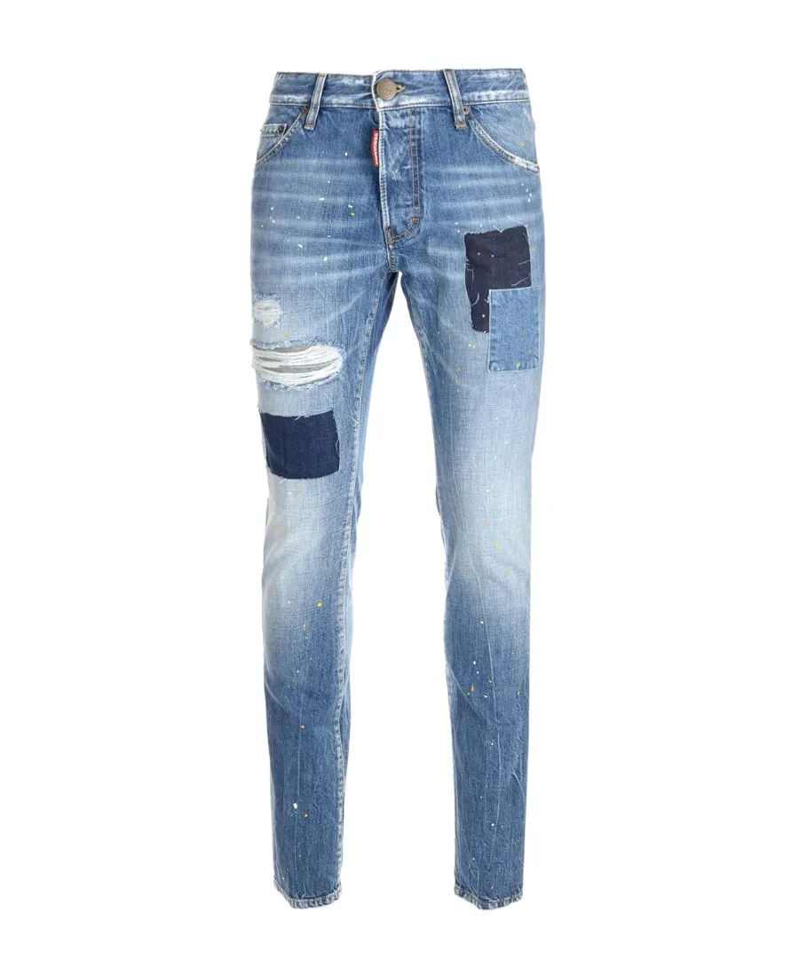 Patchwork Logo Detailed Jeans