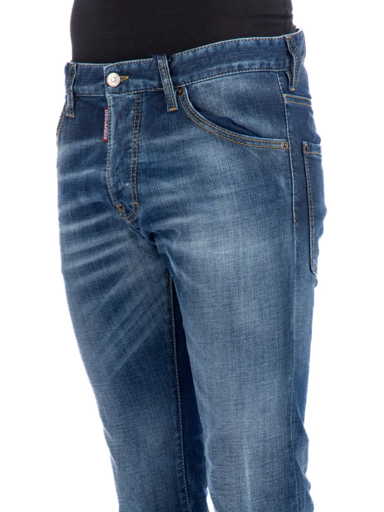 Logo Patch Distressed Slim-Fit Jeans