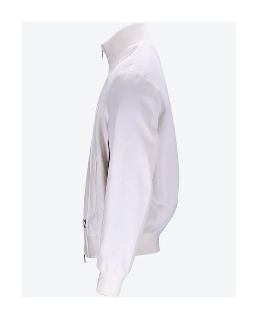 Logo Embroidered Zip-Up Bomber Jacket