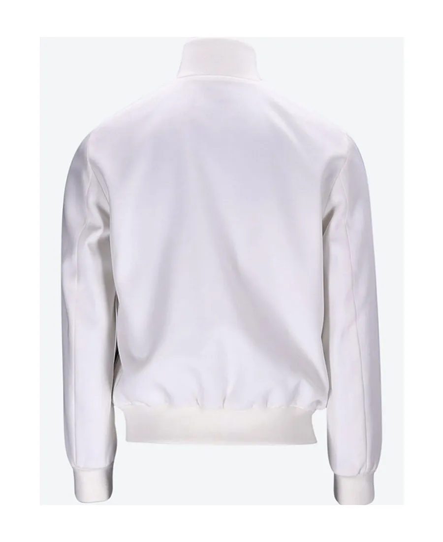 Logo Embroidered Zip-Up Bomber Jacket