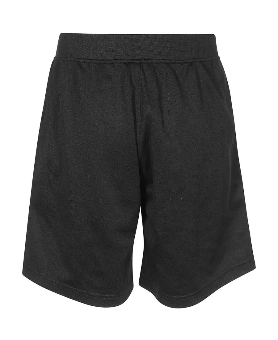 Slogan-Print Elasticated-Waist Shorts