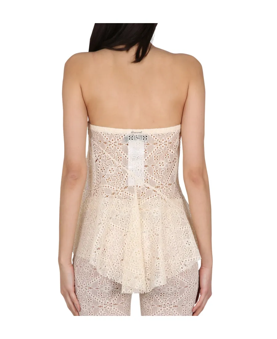 Broderie-Anglaise Asymmetric Hem Top