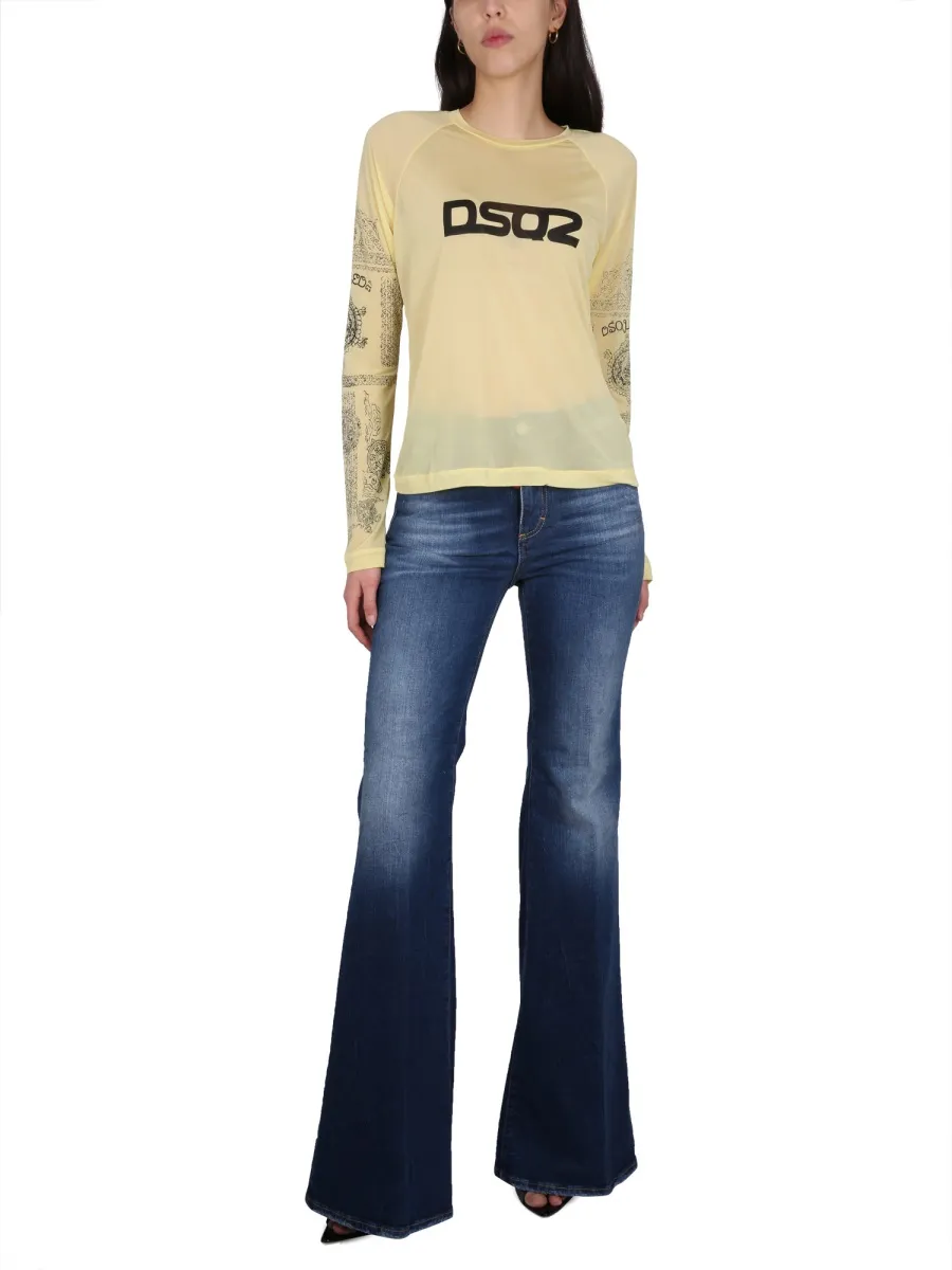 Logo-Printed Long-Sleeved Crewneck Top