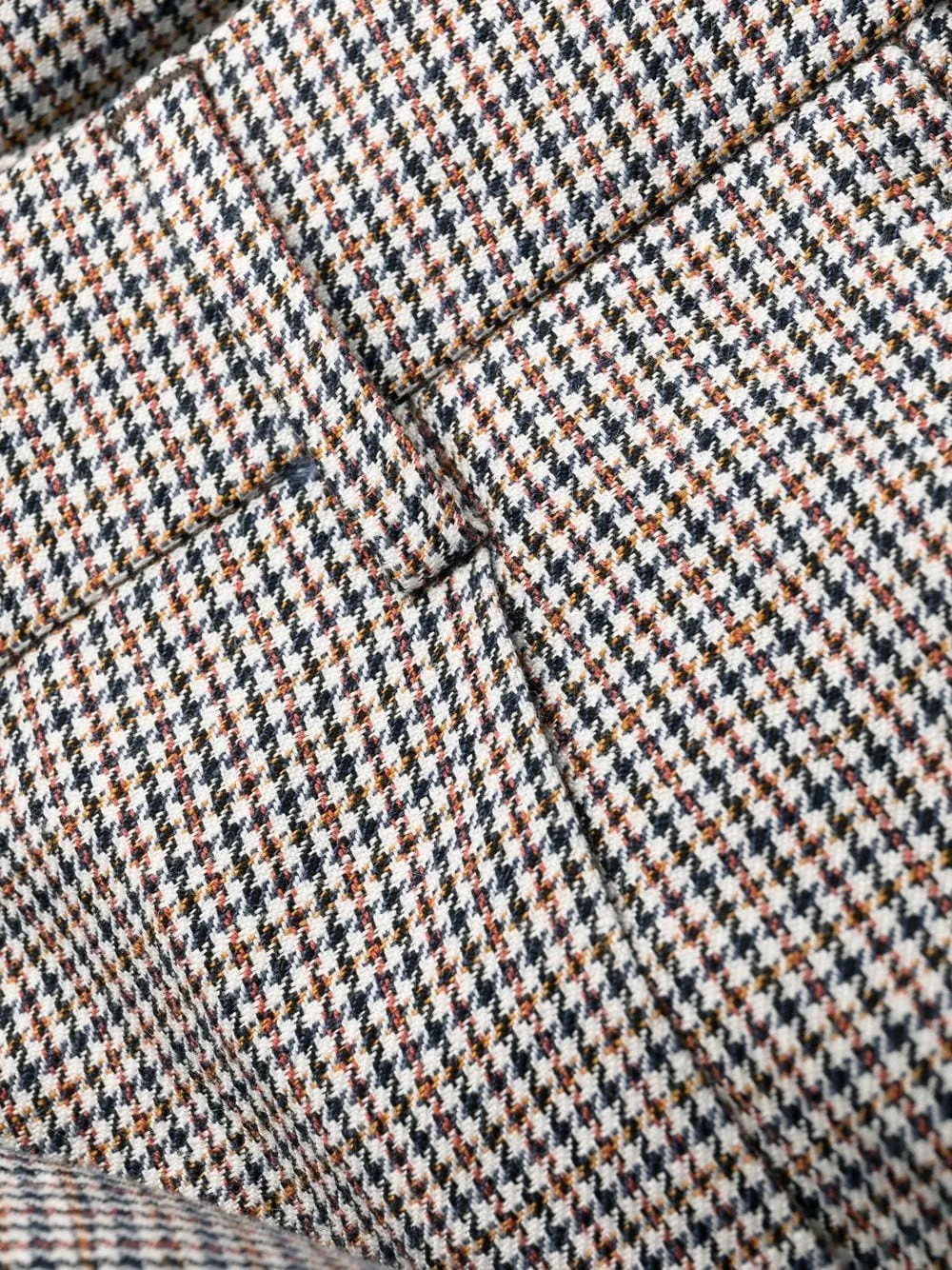 Tailored Houndstooth Patterned Trousers