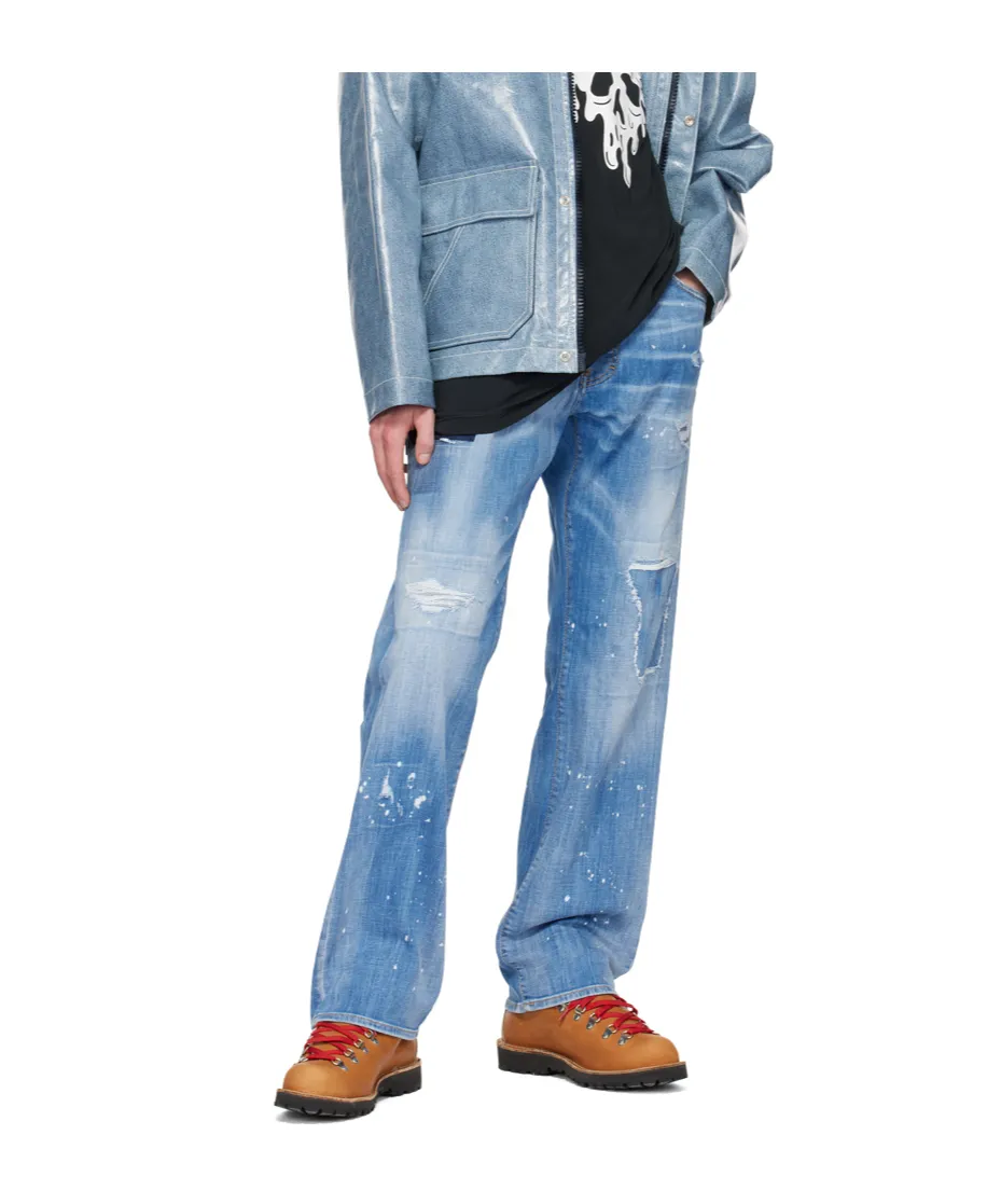 Logo-Patch Distressed Jeans