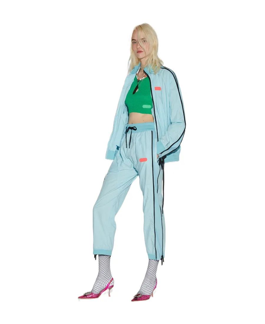 Side-Zip Logo-Patch Trousers