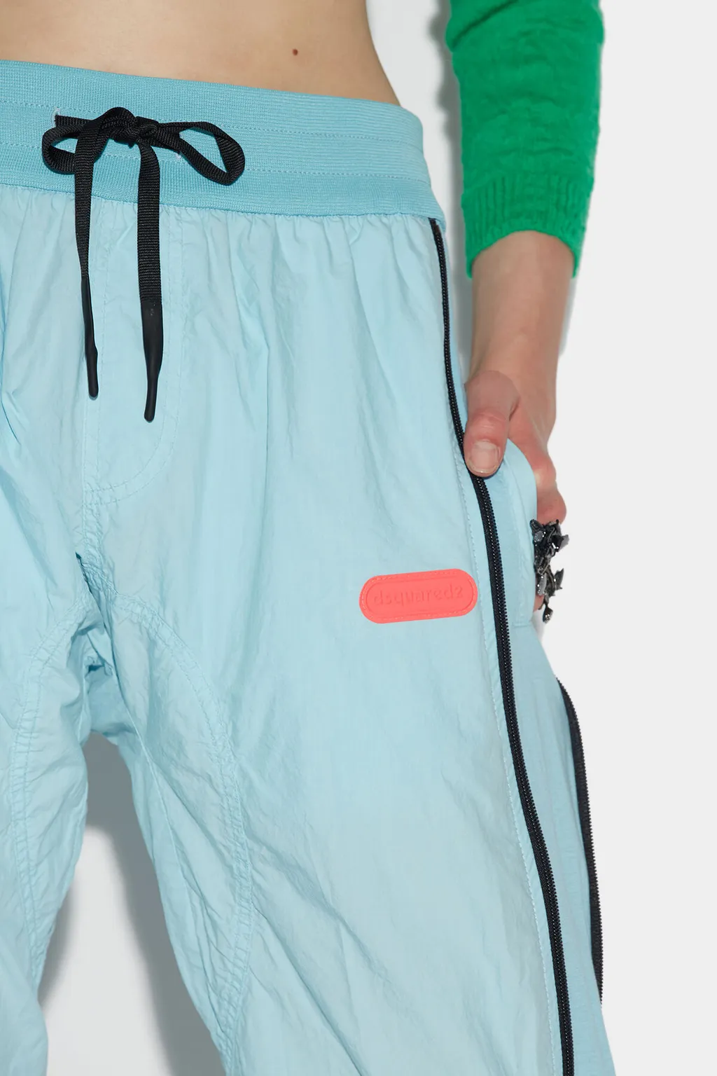 Side-Zip Logo-Patch Trousers