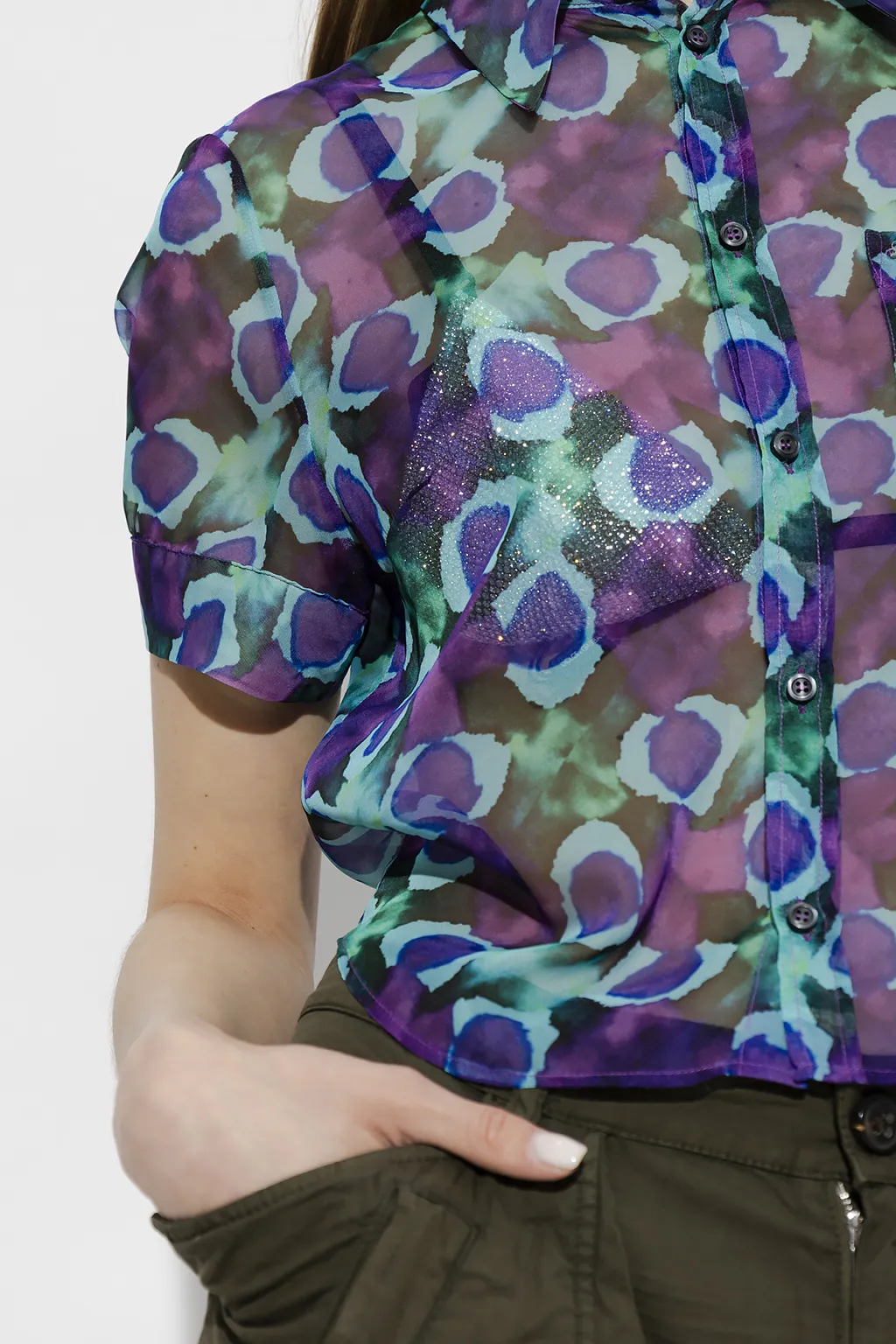 Floral-Printed Short-Sleeved Button-Up Shirt