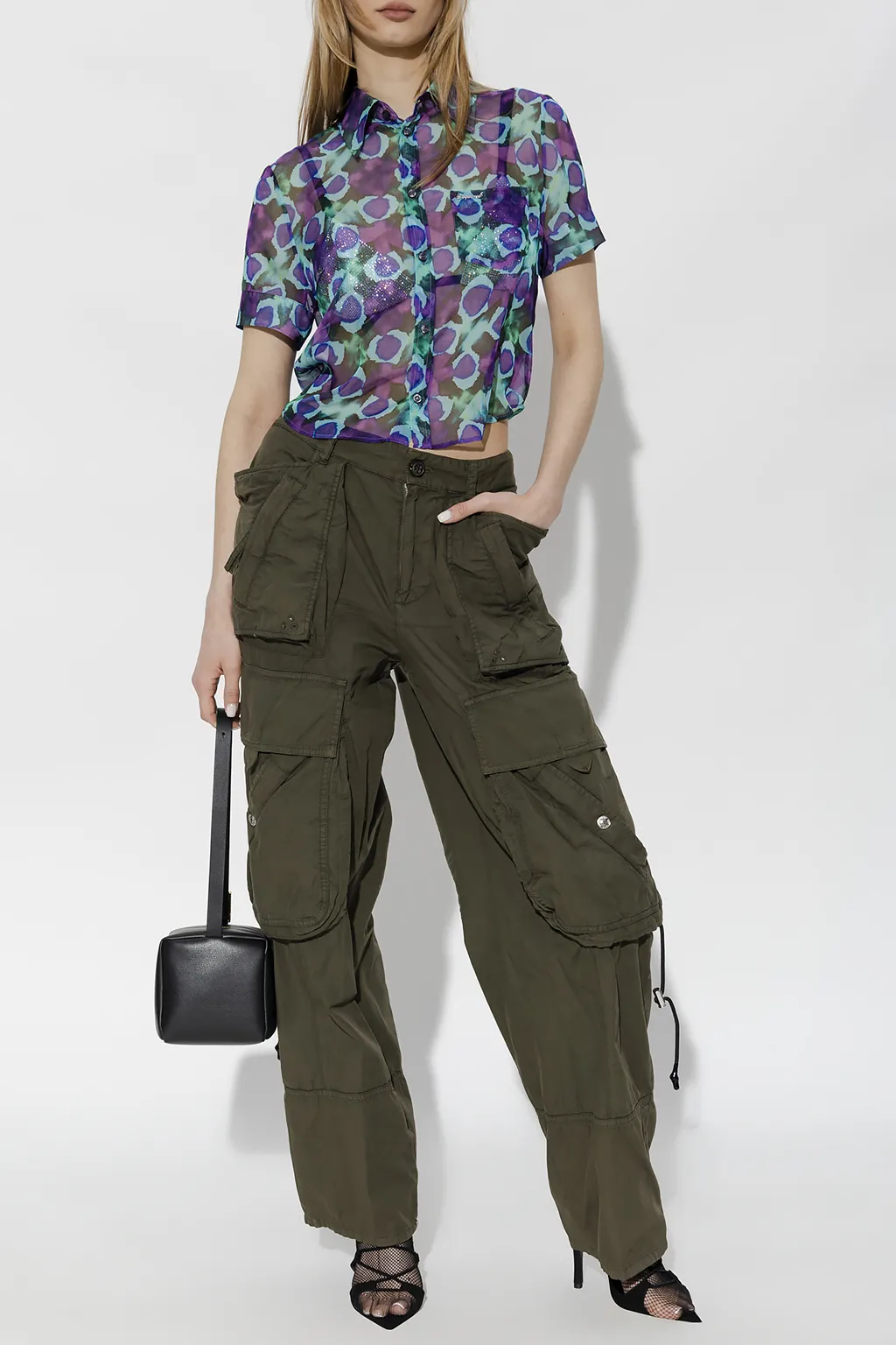 Floral-Printed Short-Sleeved Button-Up Shirt
