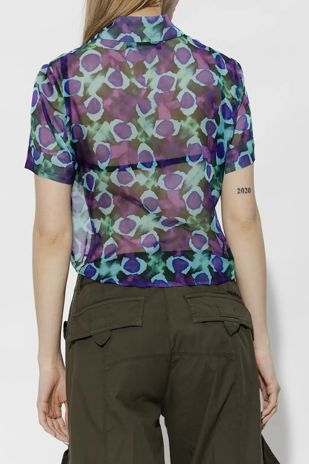 Floral-Printed Short-Sleeved Button-Up Shirt