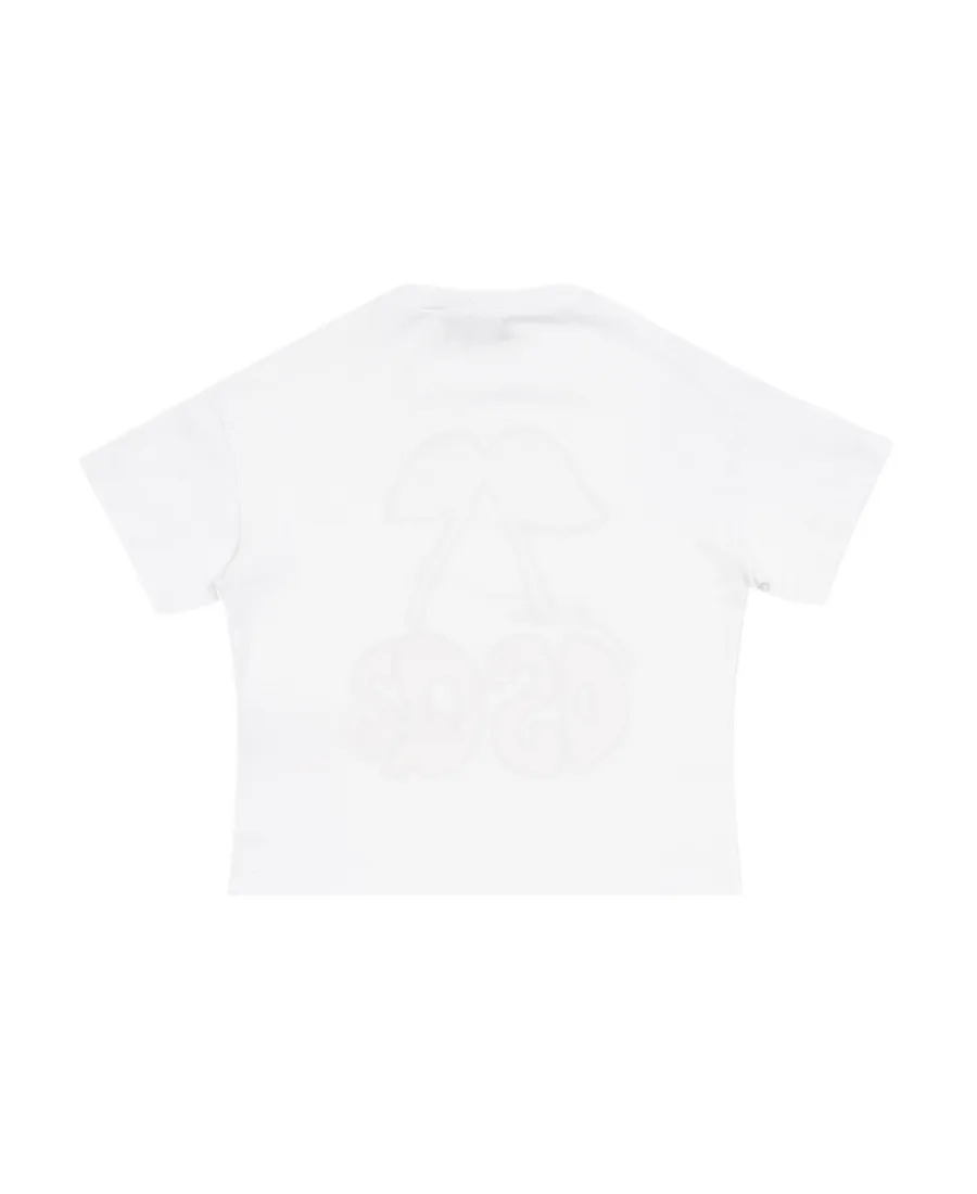 Cherry Logo Printed Crewneck T-Shirt