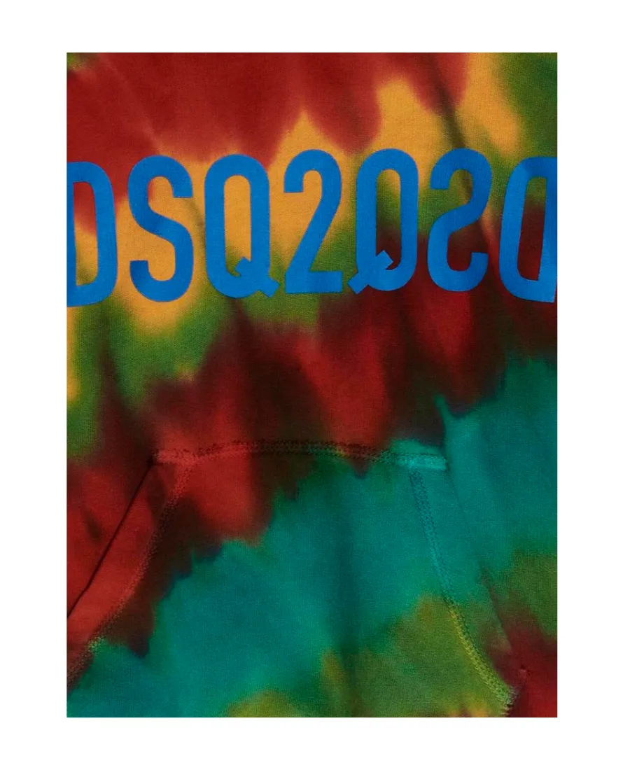 Tie-Dyed Logo Printed Hoodie