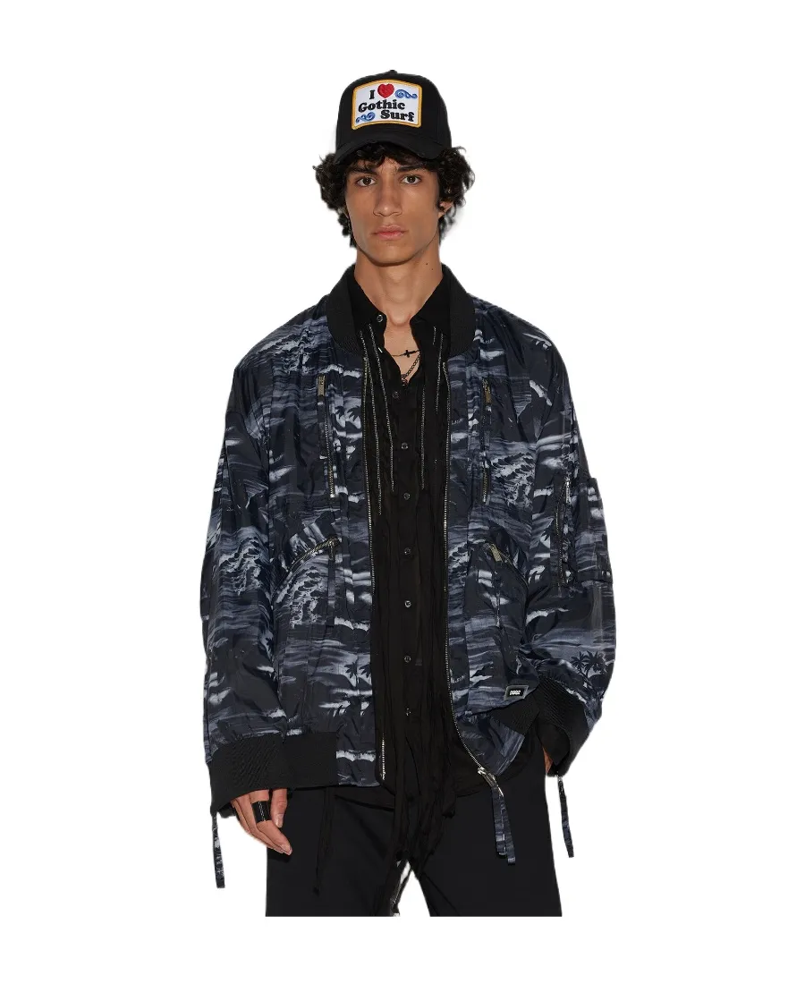 Graphic-Print Bomber Jacket