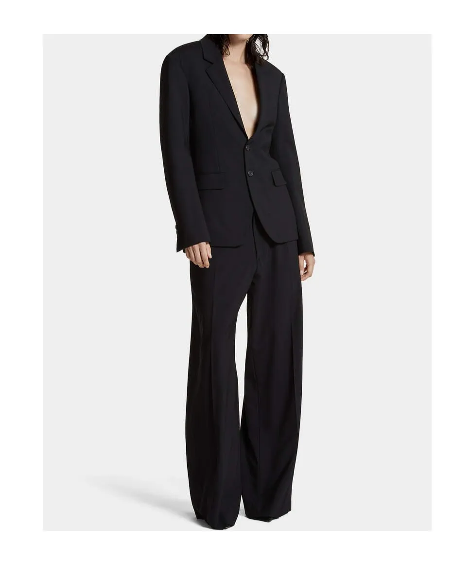 Single-Breasted Blazer And Wide-Leg Pants