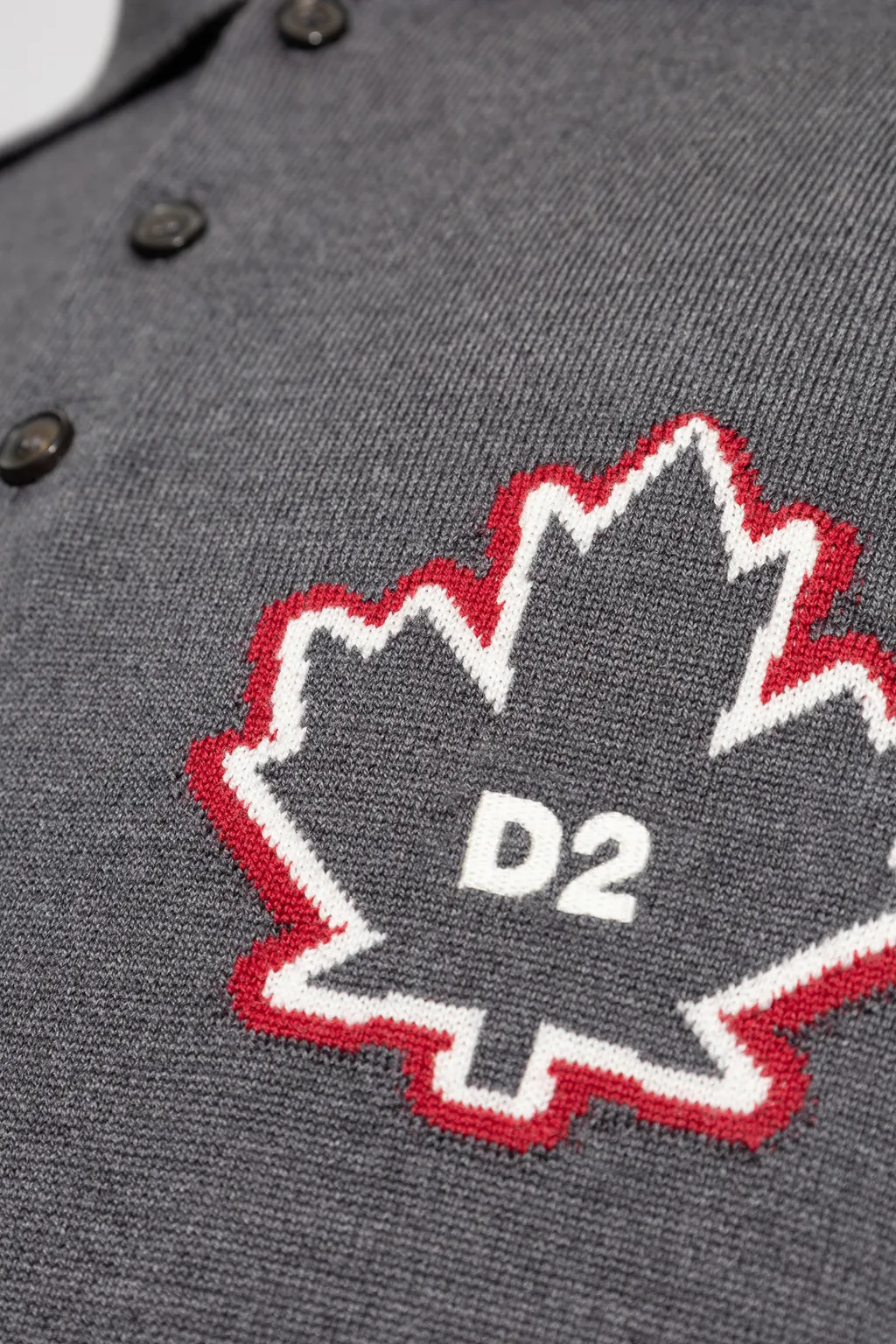 D2 Leaf Knitted Polo Shirt