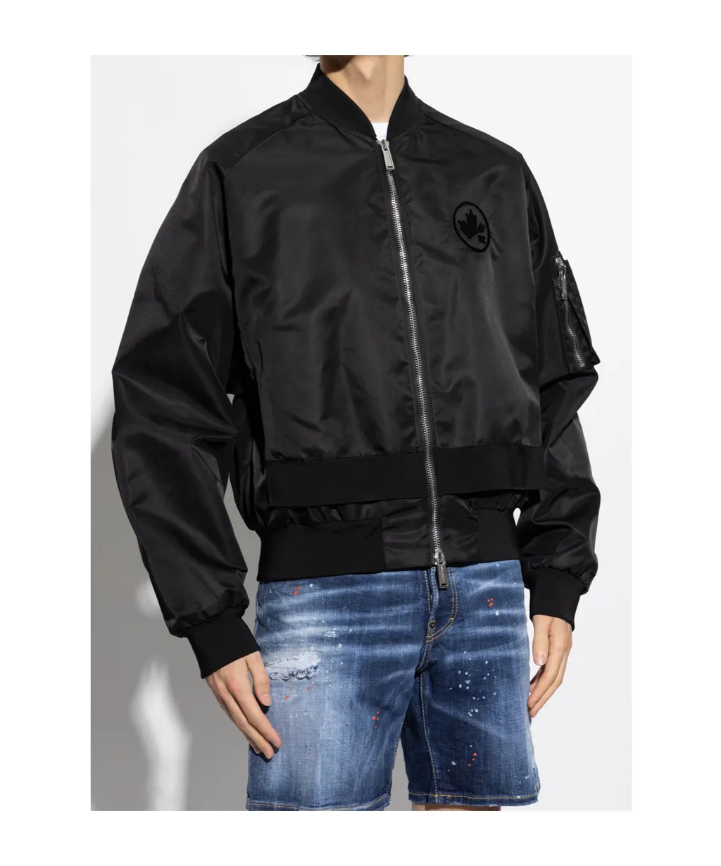 Logo-Appliqué Zipped Bomber Jacket