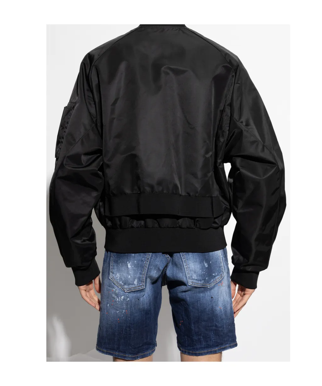 Logo-Appliqué Zipped Bomber Jacket