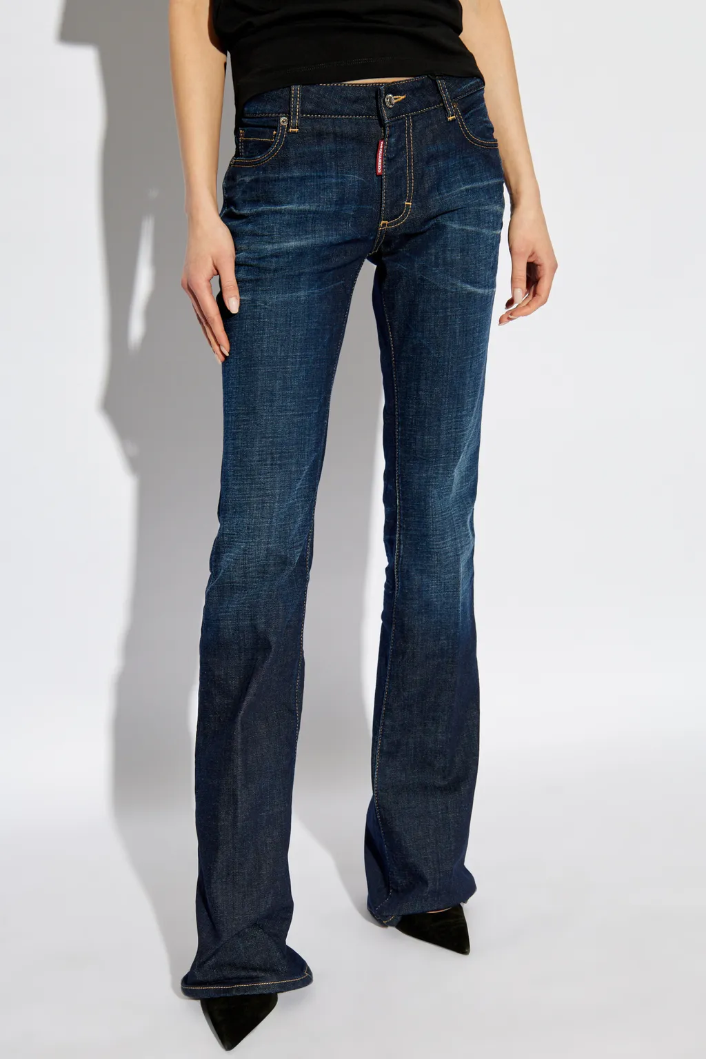 Mid-Waisted Flared Jeans