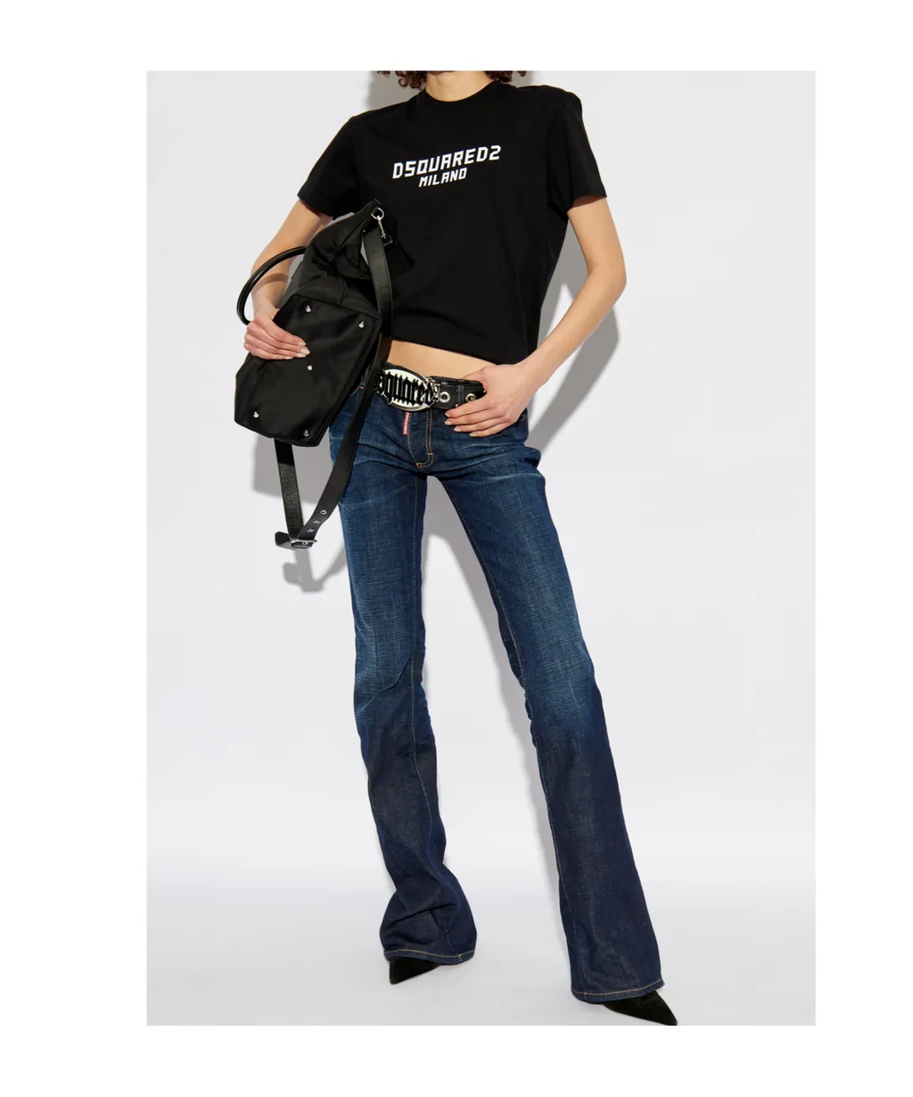 Mid-Waisted Flared Jeans