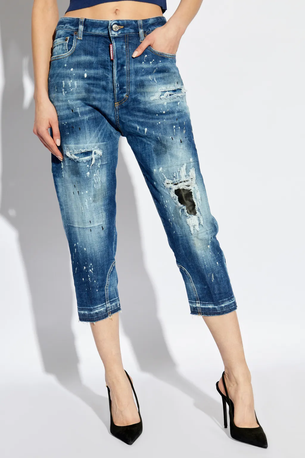Distressed Cropped Jeans