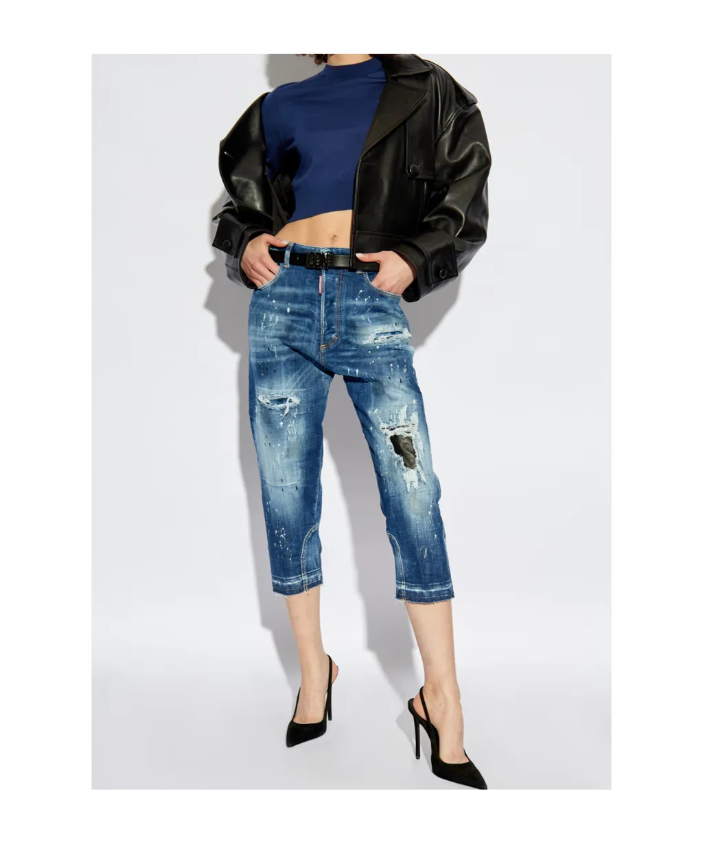 Distressed Cropped Jeans