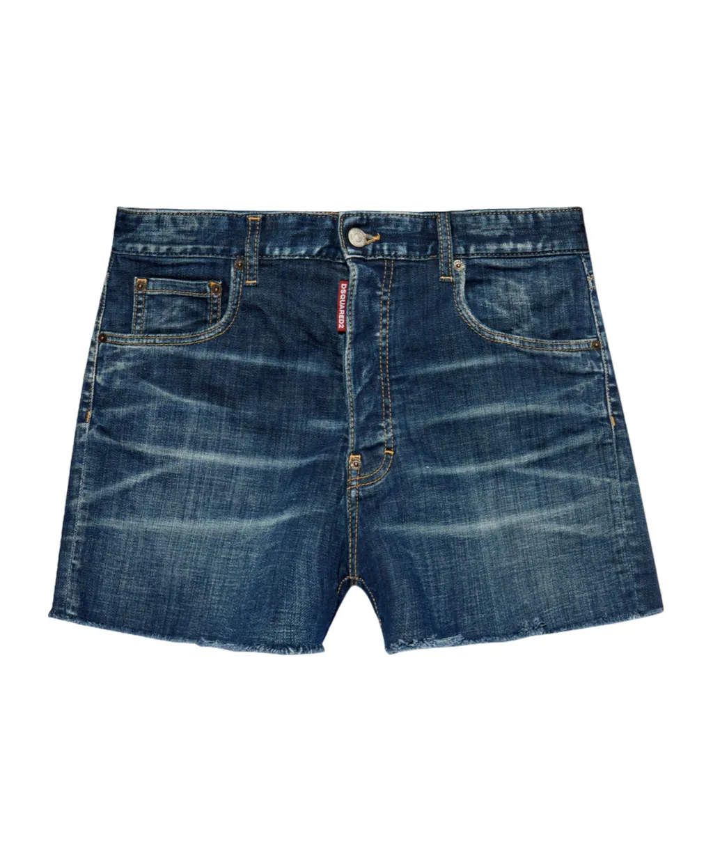 Vintage Effect Denim Shorts