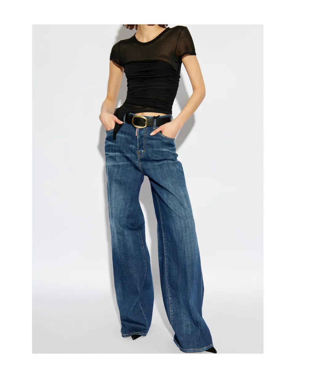 Logo Patch Flared Jeans