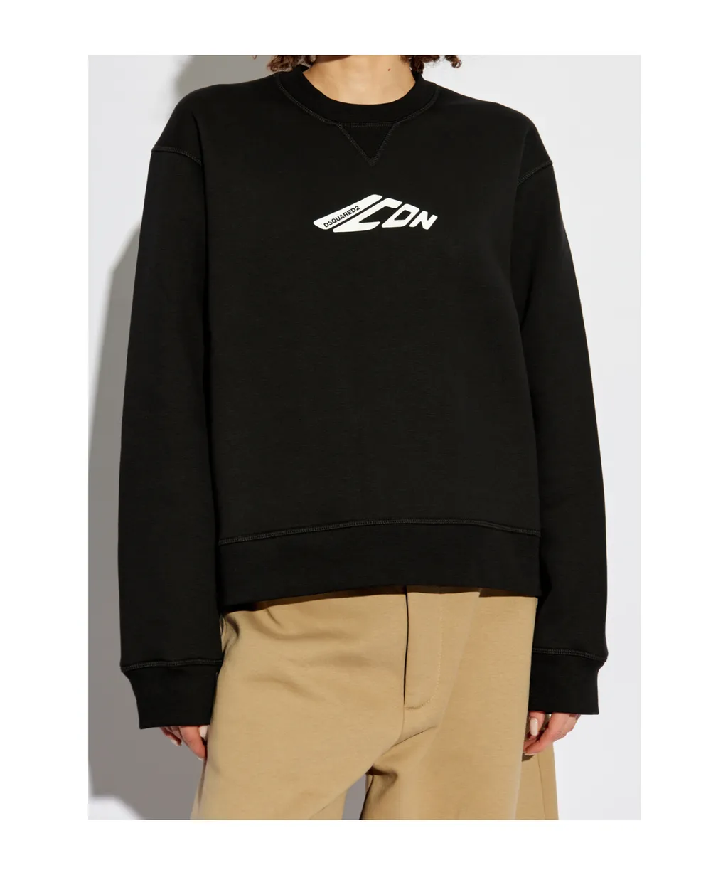 Icon Logo Printed Crewneck Sweatshirt