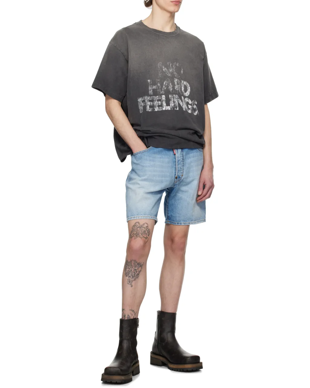 Logo Patch Denim Shorts