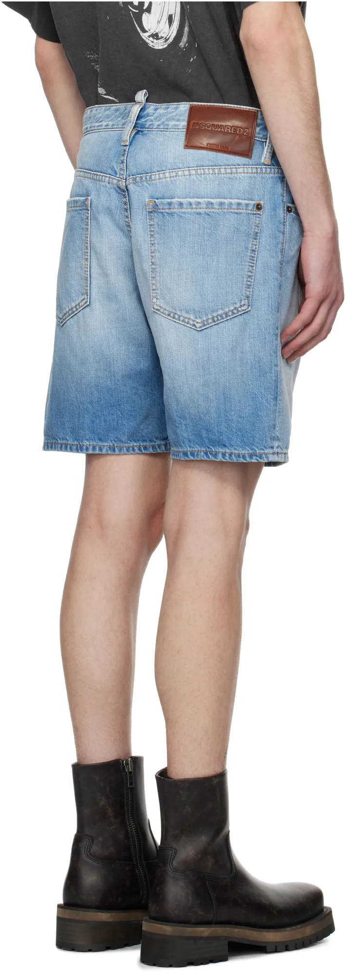 Logo Patch Denim Shorts