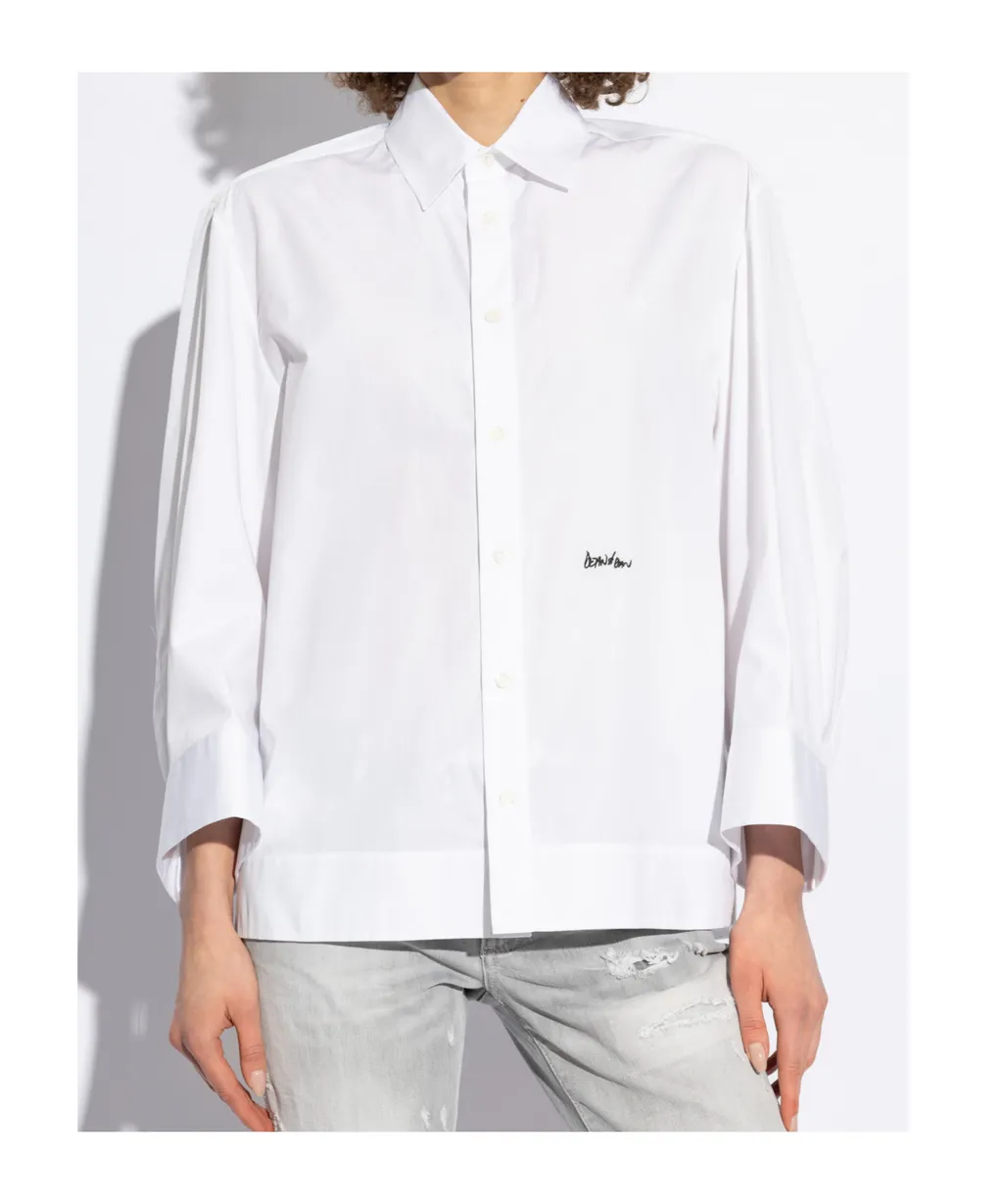 Logo Embroidered Long Sleeved Shirt