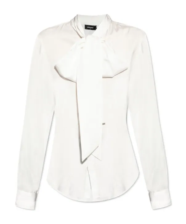 Paris Bow Detailed Logo Plaque Shirt