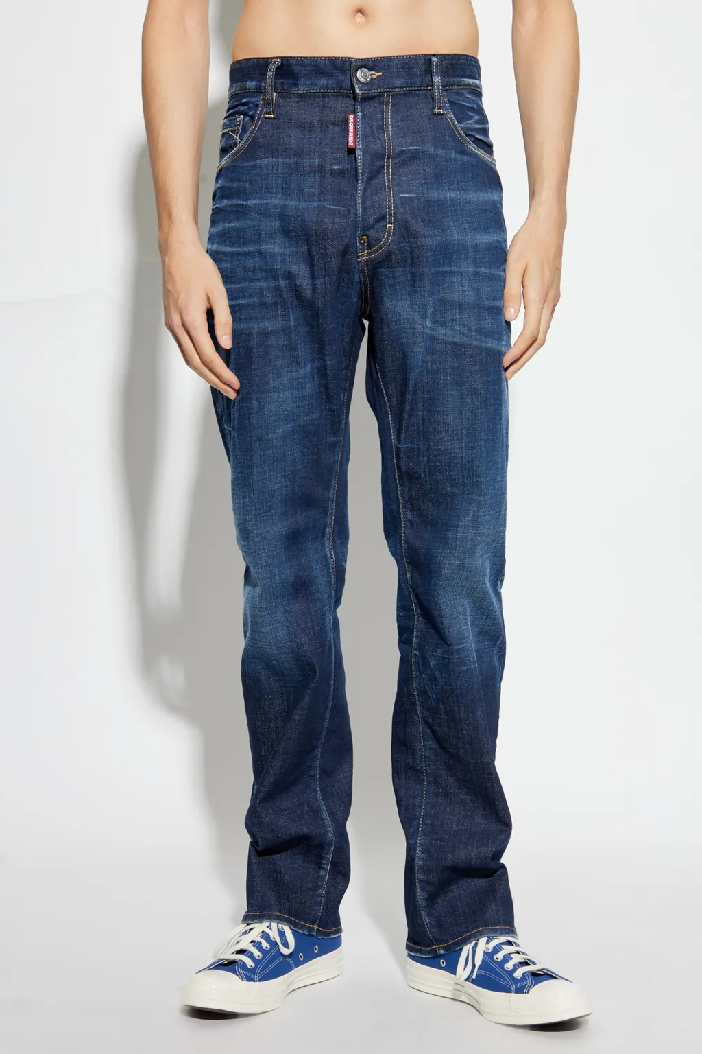 Logo Patch Straight-Leg Jeans