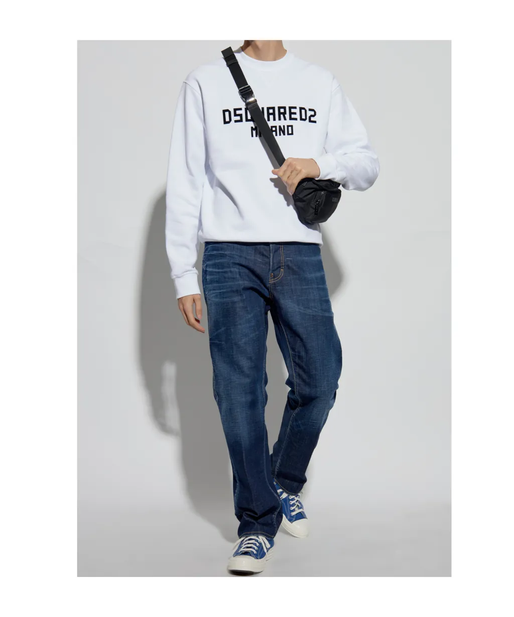 Logo Patch Straight-Leg Jeans