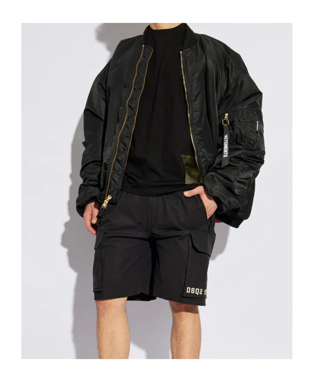 Logo Printed Cargo Shorts