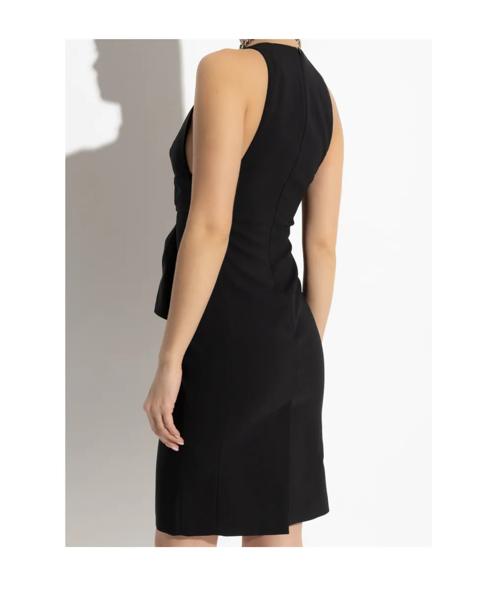 Bow-Embellished Sleeveless Mini Dress