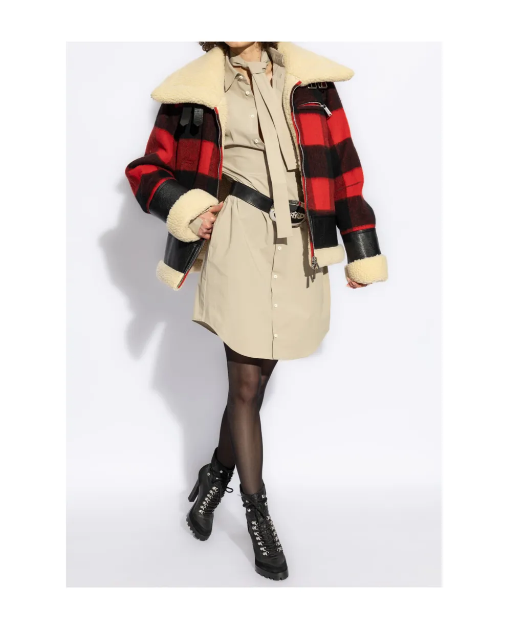 Belted Waist Buttoned Shirt Dress