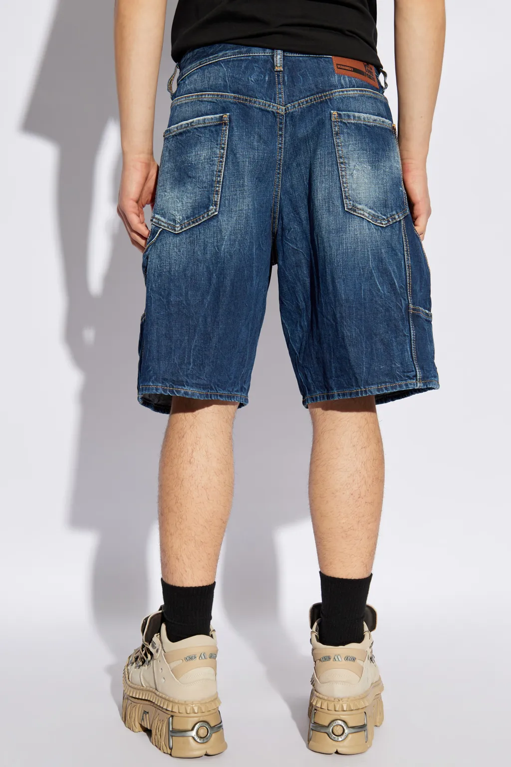 Logo Patch Denim Shorts