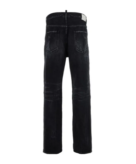 Distressed Straight-Leg Jeans