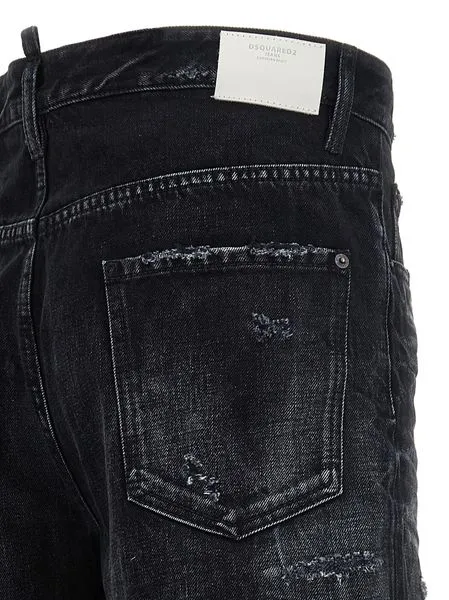 Distressed Straight-Leg Jeans
