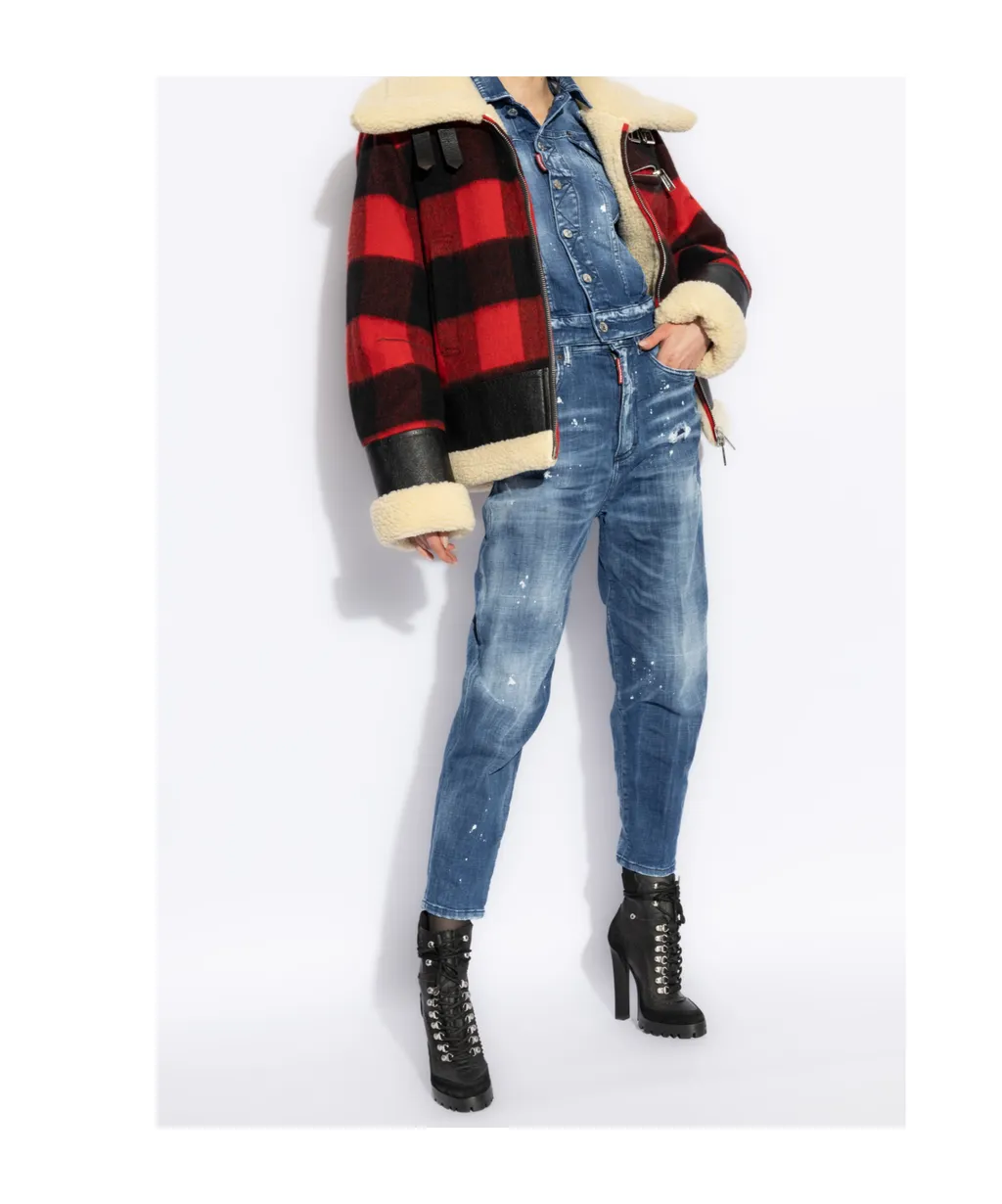 Distressed Tapered Leg Jeans