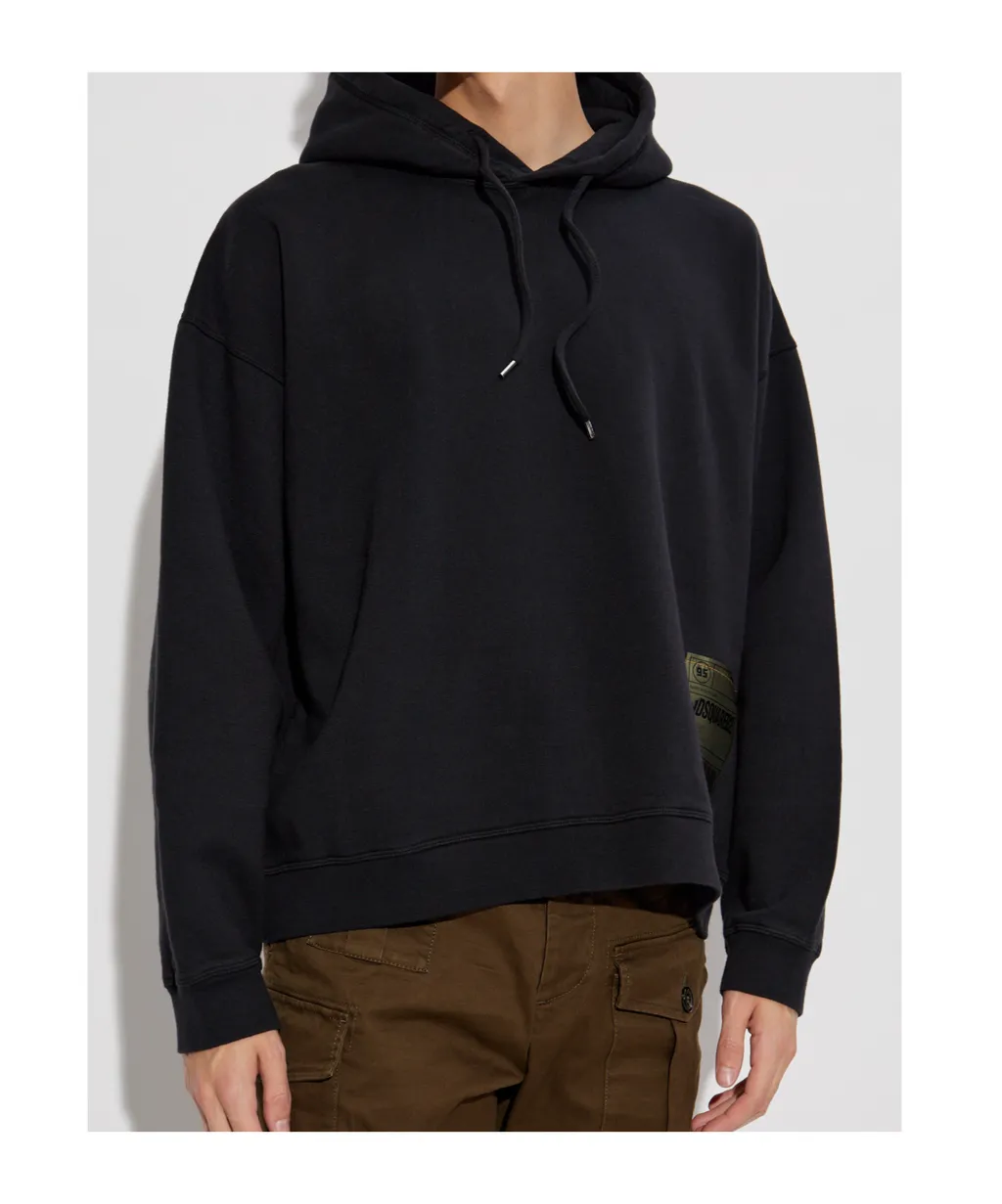 Logo Patch Drawstring Hoodie