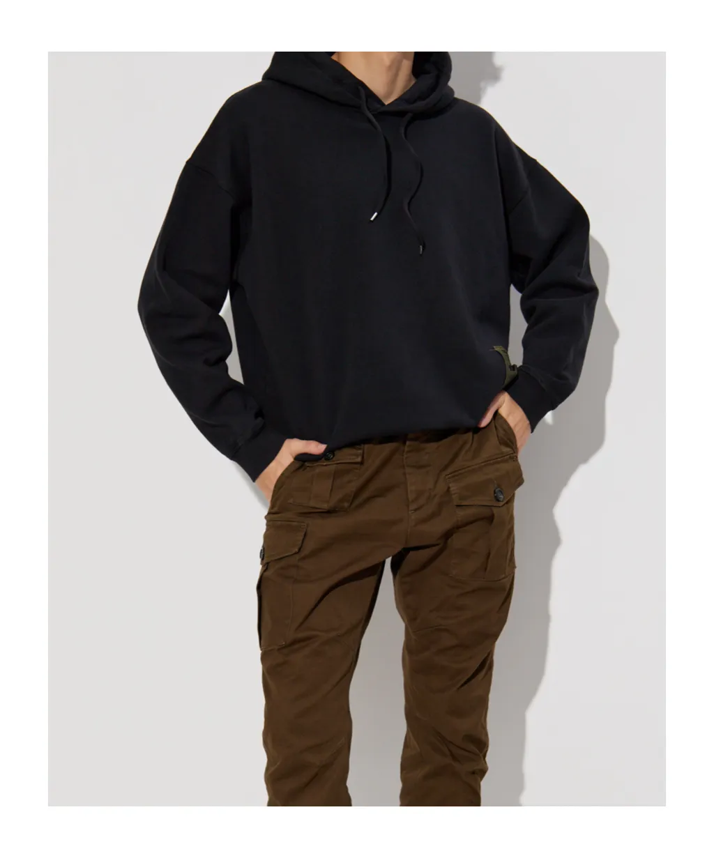 Logo Patch Drawstring Hoodie