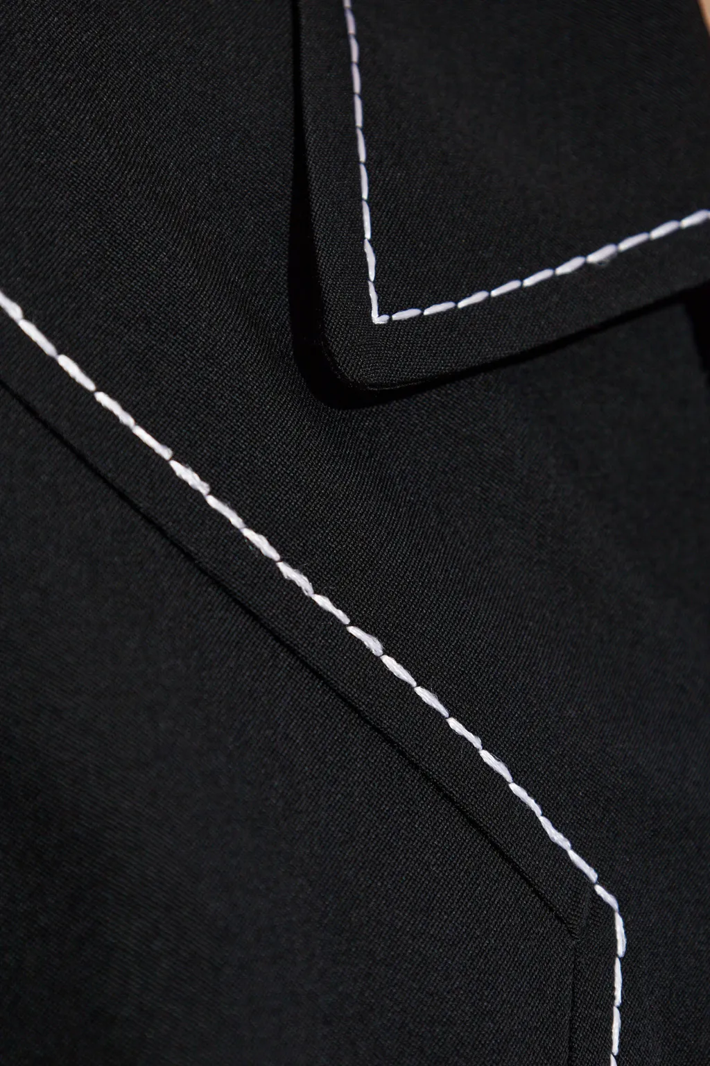 Decorative Stitching Zipped Shirt Jacket