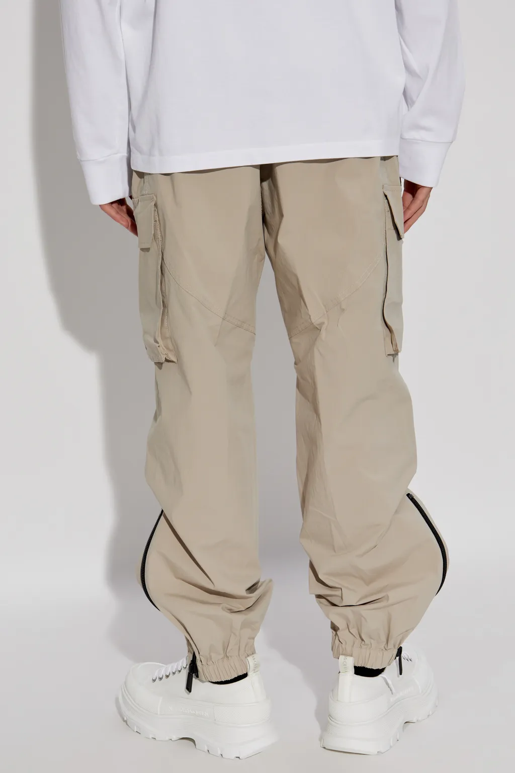 Logo Printed Tapered Cargo Trousers