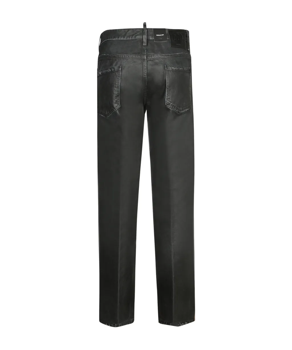 Garment-Dyed Straight Leg Jeans