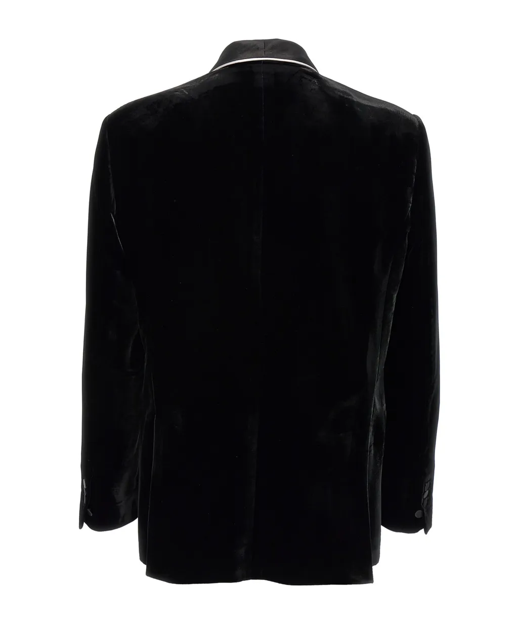 Single-Breasted Tailored Velvet Blazer