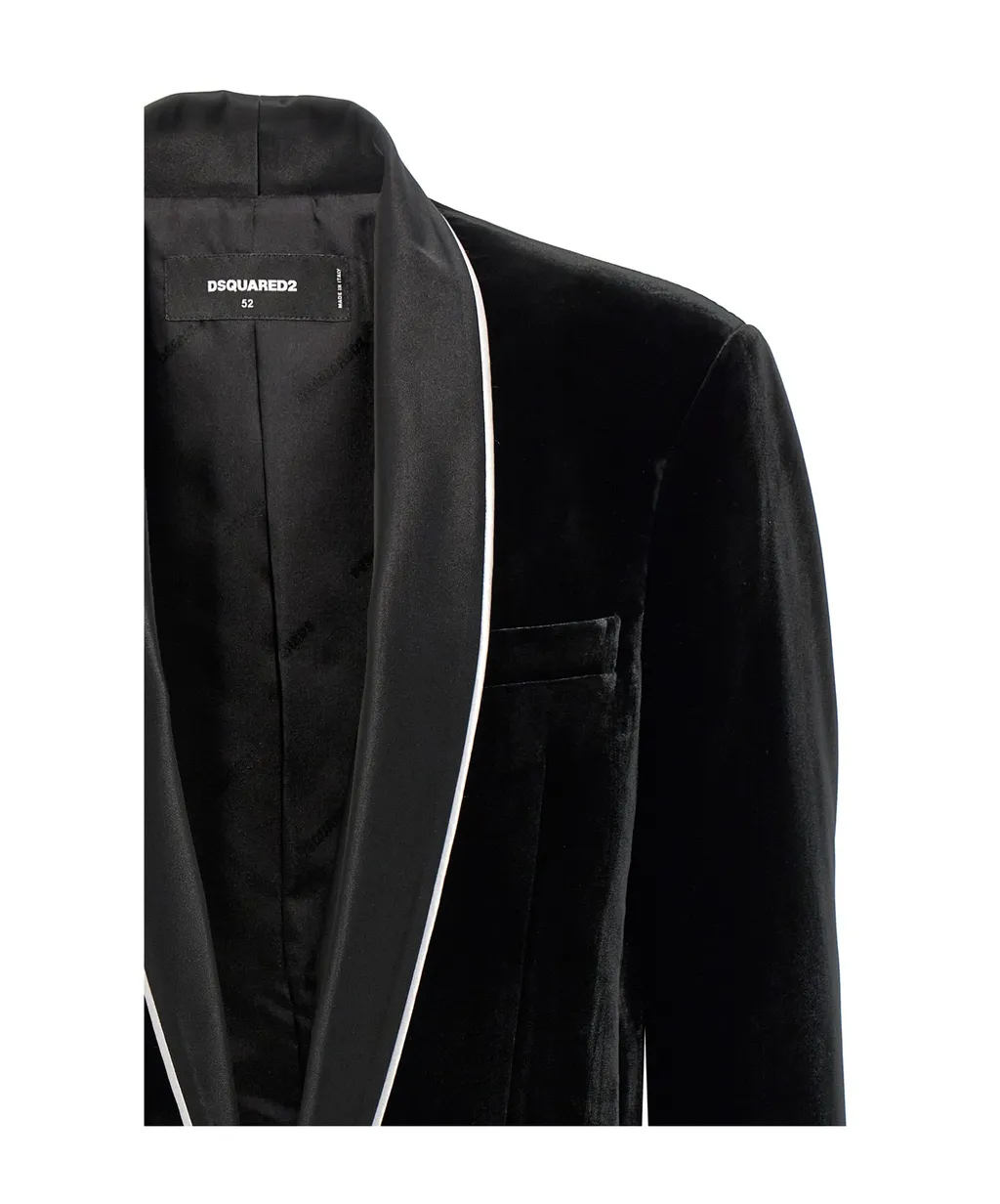 Single-Breasted Tailored Velvet Blazer